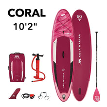 Load image into Gallery viewer, Aqua Marina Stand Up Paddle Board - CORAL 10&#39;2&quot; - Inflatable SUP Package, including Carry Bag, Paddle, Fin, Pump &amp; Safety Harness - BT-22COP