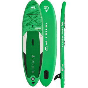 Aqua Marina Stand Up Paddle Board - BREEZE 9'10" - Inflatable SUP Package, including Carry Bag, Paddle, Fin, Pump & Safety Harness - BT-21BRP