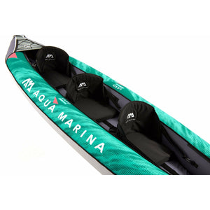 Aqua Marina, 3 Person, RECREATIONAL KAYAK - LAXO 12’6″ - Inflatable KAYAK Package, including Carry Bag, Paddle, Fin, Pump & Safety Harness - LA-380