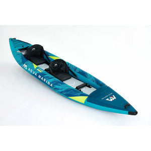 Aqua Marina, 2 Person, VERSATILE / WHITE WATER KAYAK - STEAM 13'6" - Inflatable KAYAK Package, w/ Carry Bag, Paddle, Fin, Pump & Safety Harness - ST-412