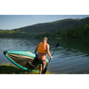 Aqua Marina, 1 Person, VERSATILE / WHITE WATER KAYAK - STEAM 10'3" - Inflatable KAYAK Package, w/ Carry Bag, Paddle, Fin, Pump & Safety Harness - ST-312