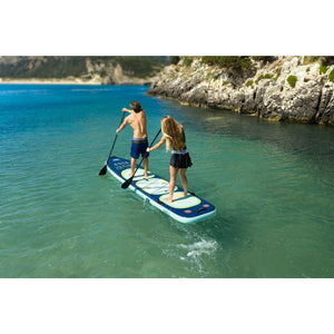 Aqua Marina Stand Up Multi-Person Paddle Board - SUPER TRIP TANDEM 14′ 0″ - Inflatable SUP Package, including Carry Bag, Fin, Pump - BT-20ST02
