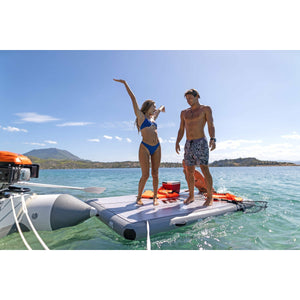 Aqua Marina, Air Platform - ISLAND+ 8’2″ - Inflatable SUP Package, including Carry Bag, Paddle, Fin, Pump & Safety Harness - BT-I250P